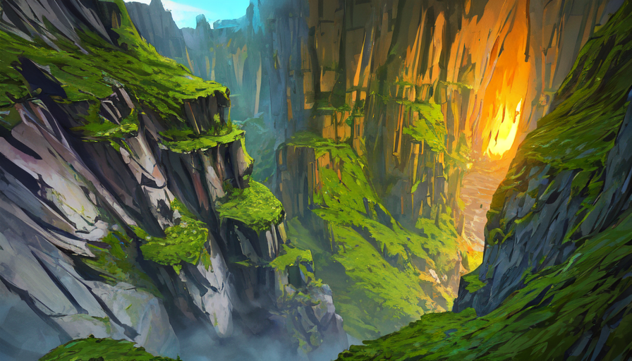 04515-3244375444-Conceptart,Concept Art,SamWho,mksks style, green moss, species, overlooking chasm, volcano.png